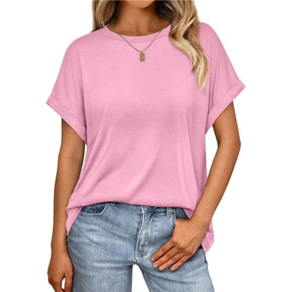 Womens Summer Tops Outfits Spring Casual Dressy T Shirts Workout Pink